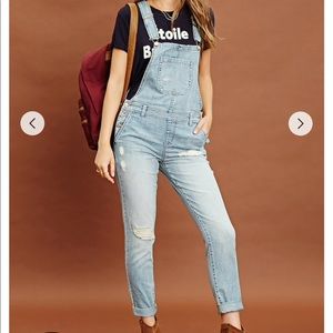 Long Distressed Overalls